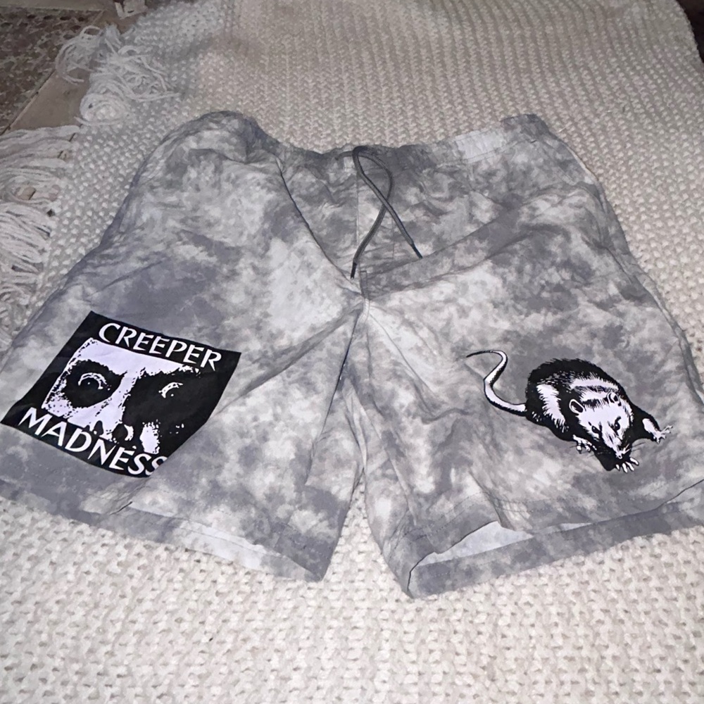 Vitriol Swim Trunks Men xLarge Gray Swimming Board Shorts Rat Creeper Madness 8"
